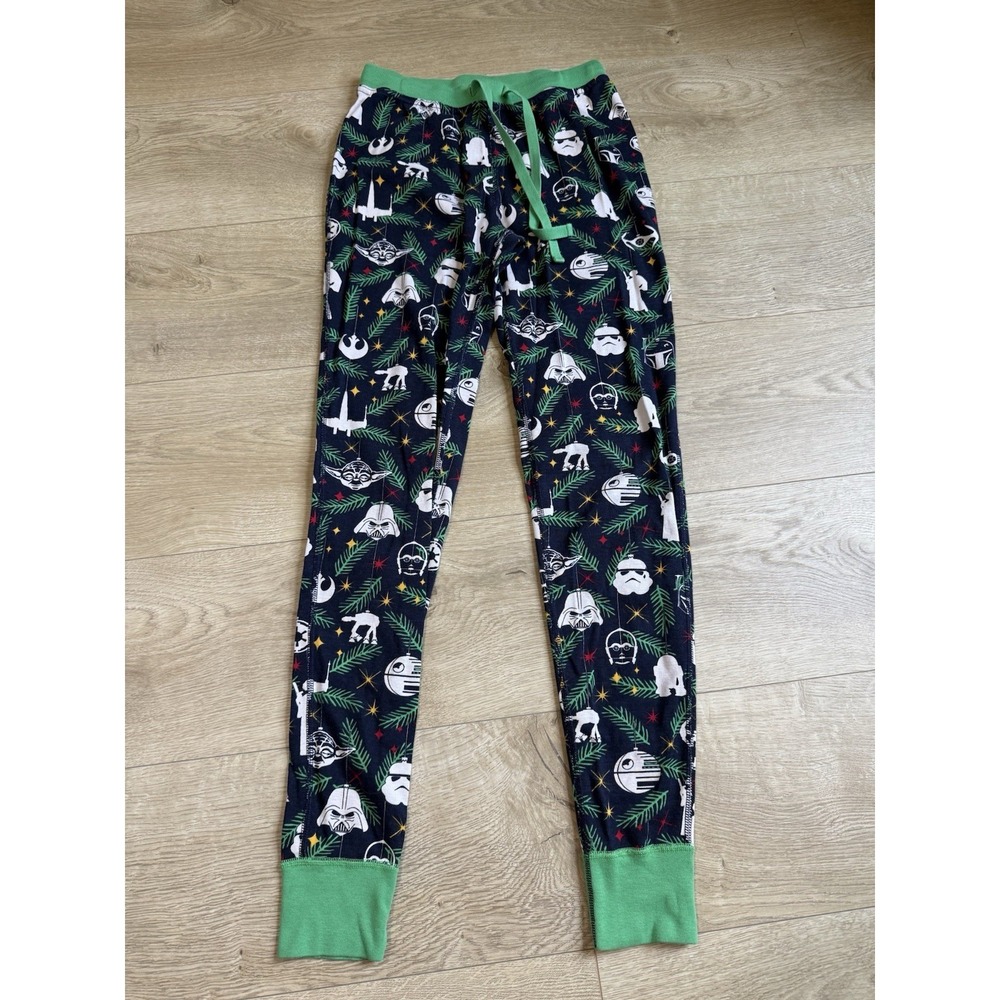 Womens Hanna Andersson STAR‎ WARS Christmas Holiday Green Pajama Bottoms Sz XS